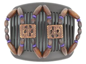 African Butterfly Hair Comb - Dupla Brown 141