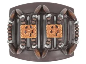 African Butterfly Thick Hair Comb - Dupla Brown 113