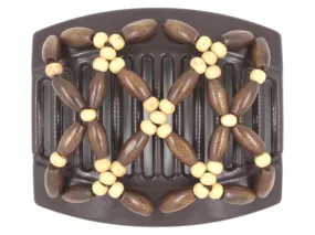 African Butterfly Thick Hair Comb - Ndebele Brown 151