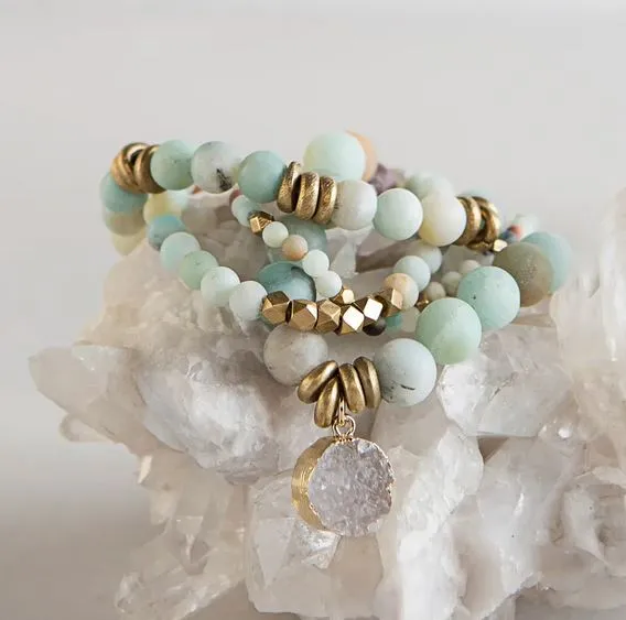 Amazonite Gemstone Bracelet, 4mm