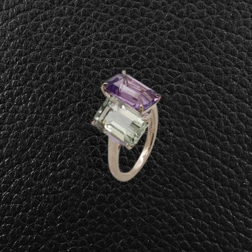 Amethyst & Prasiolite Ring