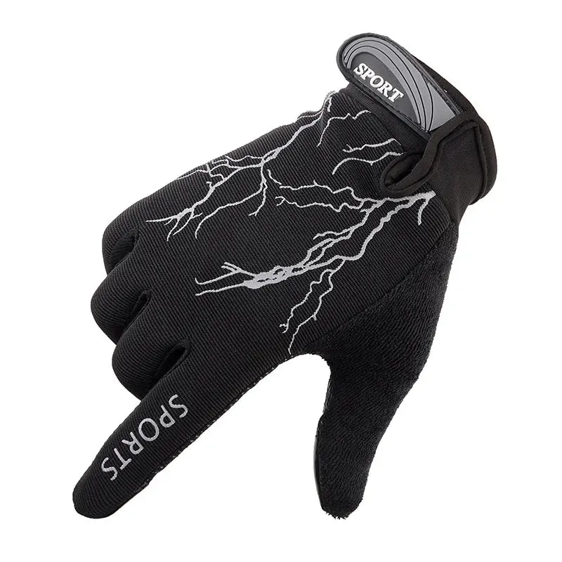 Anti-slip cycling men's long finger gloves all finger mountaineering gloves anti-slip absorbent breathable quick drying thin pri