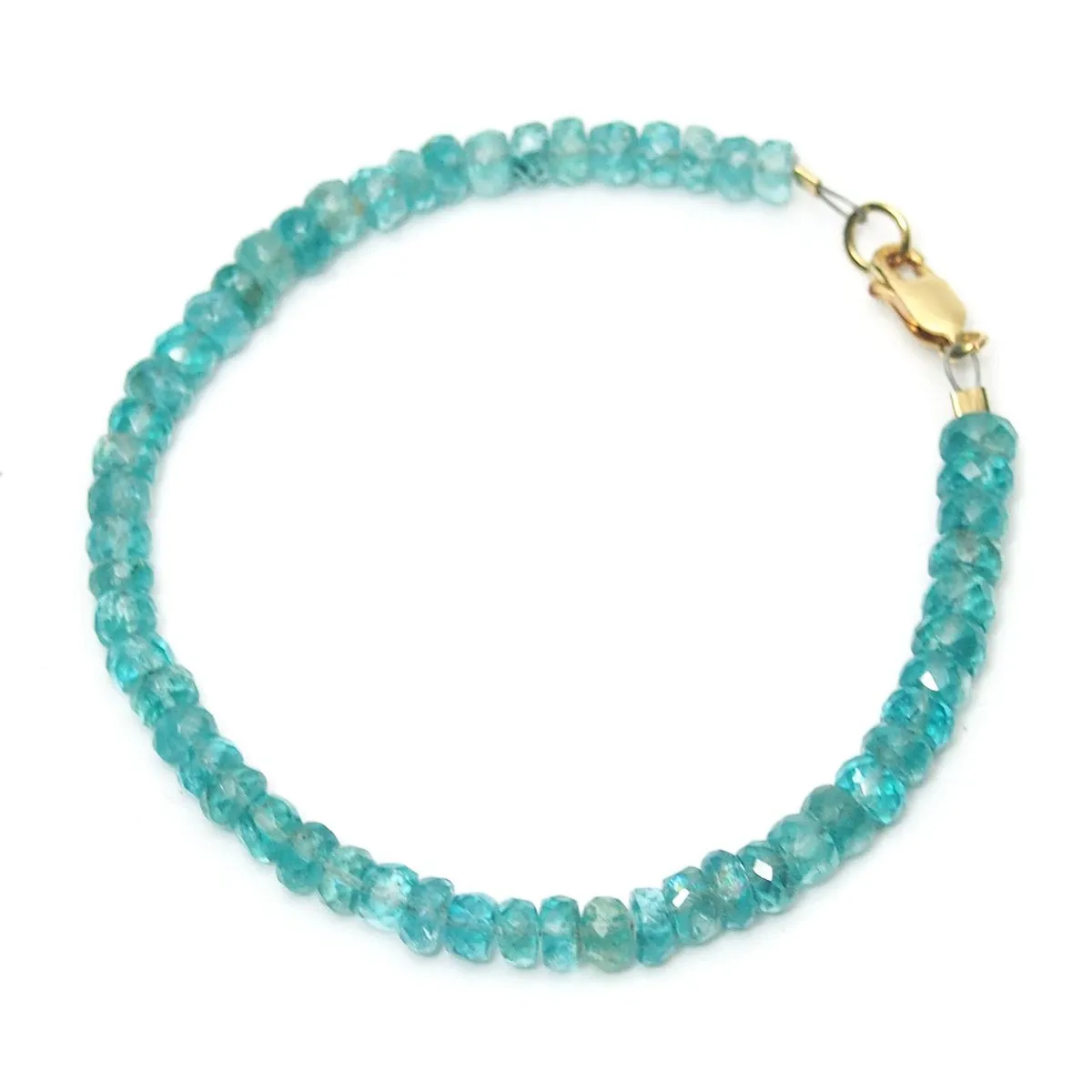 Apatite Faceted Bracelet with Gold Filled Lobster Claw Clasp