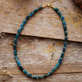 Apatite Lariat Natural Stone Choker Necklaces