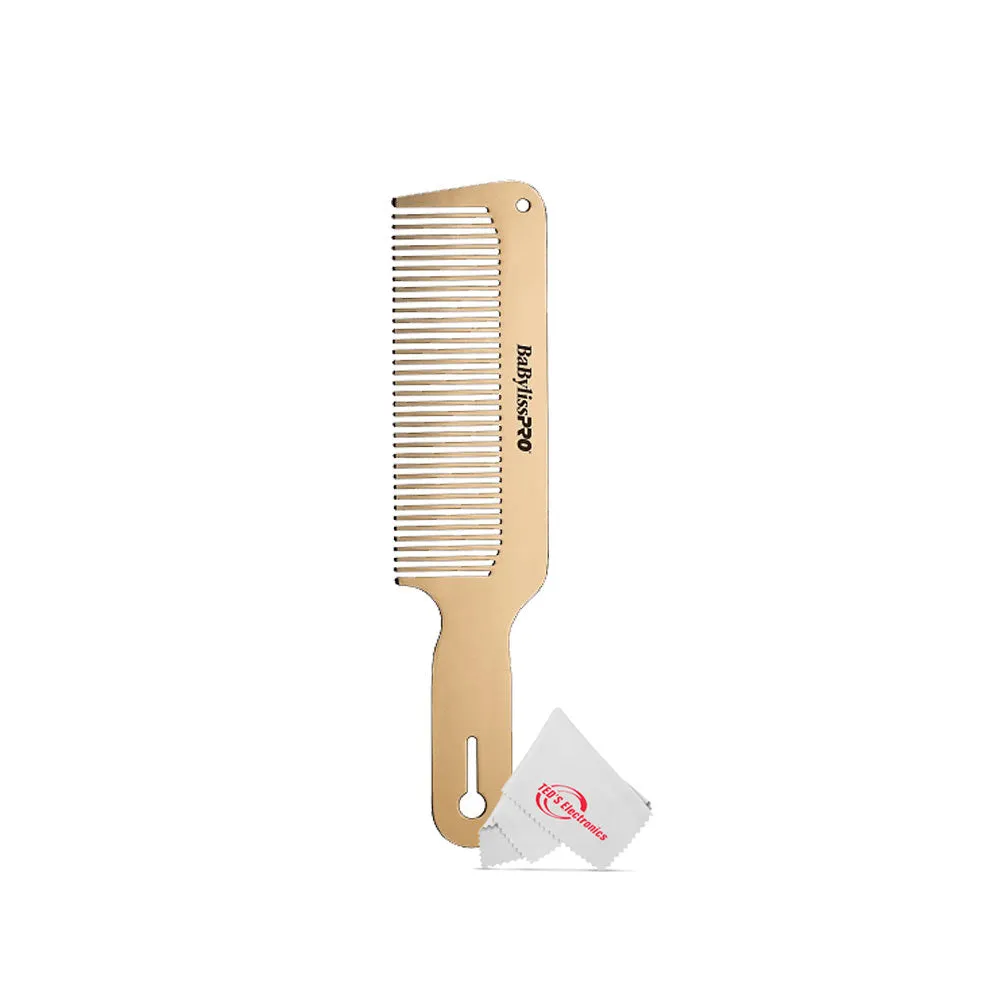 BaByliss Pro Barberology GoldFX Metal Comb Set 9" Clipper Comb and 7.5" Cutting Comb Gold