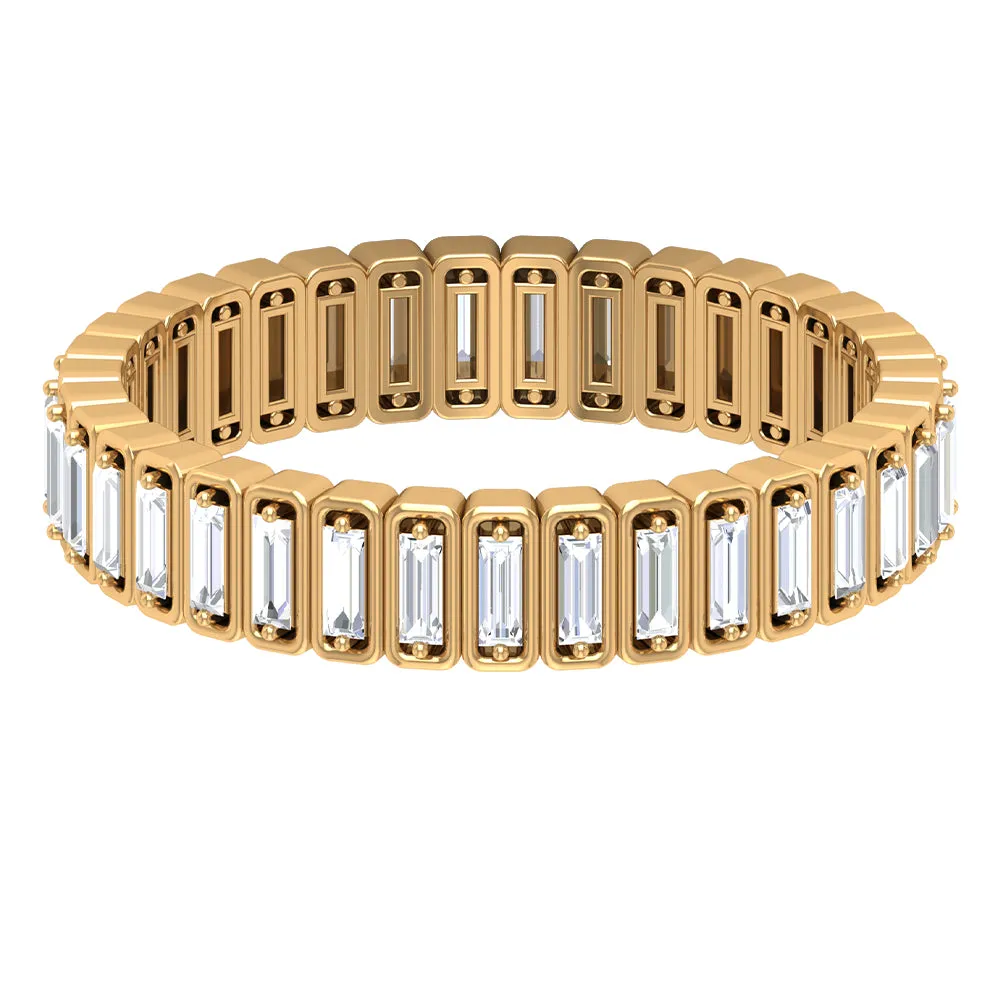 Baguette Cut Diamond Eternity Designer Ring