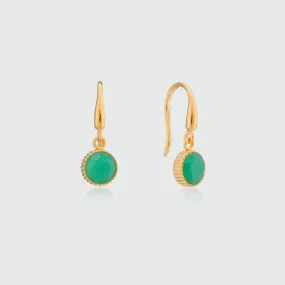 Barcelona May Chrysoprase Birthstone Hook Earrings