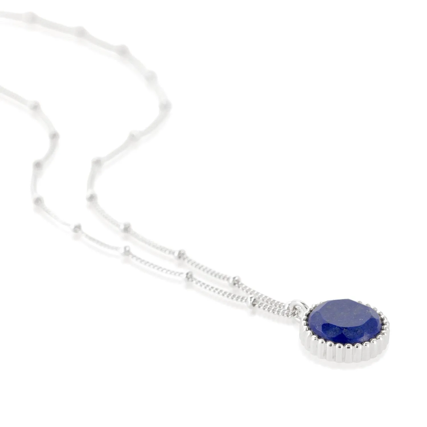 Barcelona Silver September Lapis Lazuli Birthstone Necklace