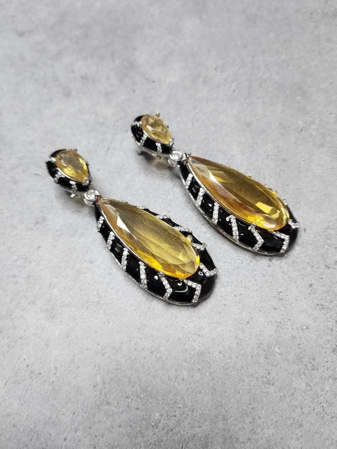 Black Handcrafted Drop Earrings