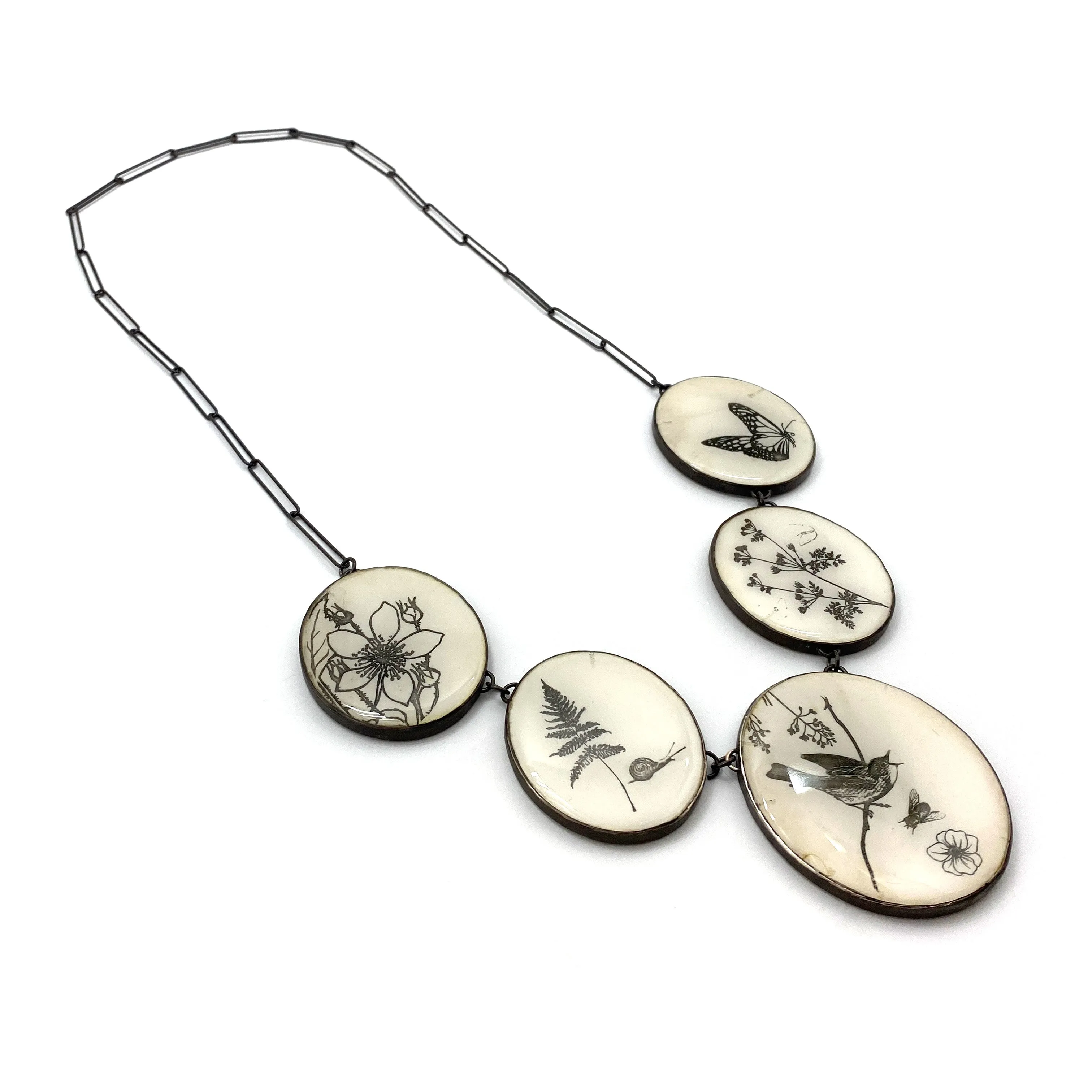 Blooming Birds Howlite Necklace