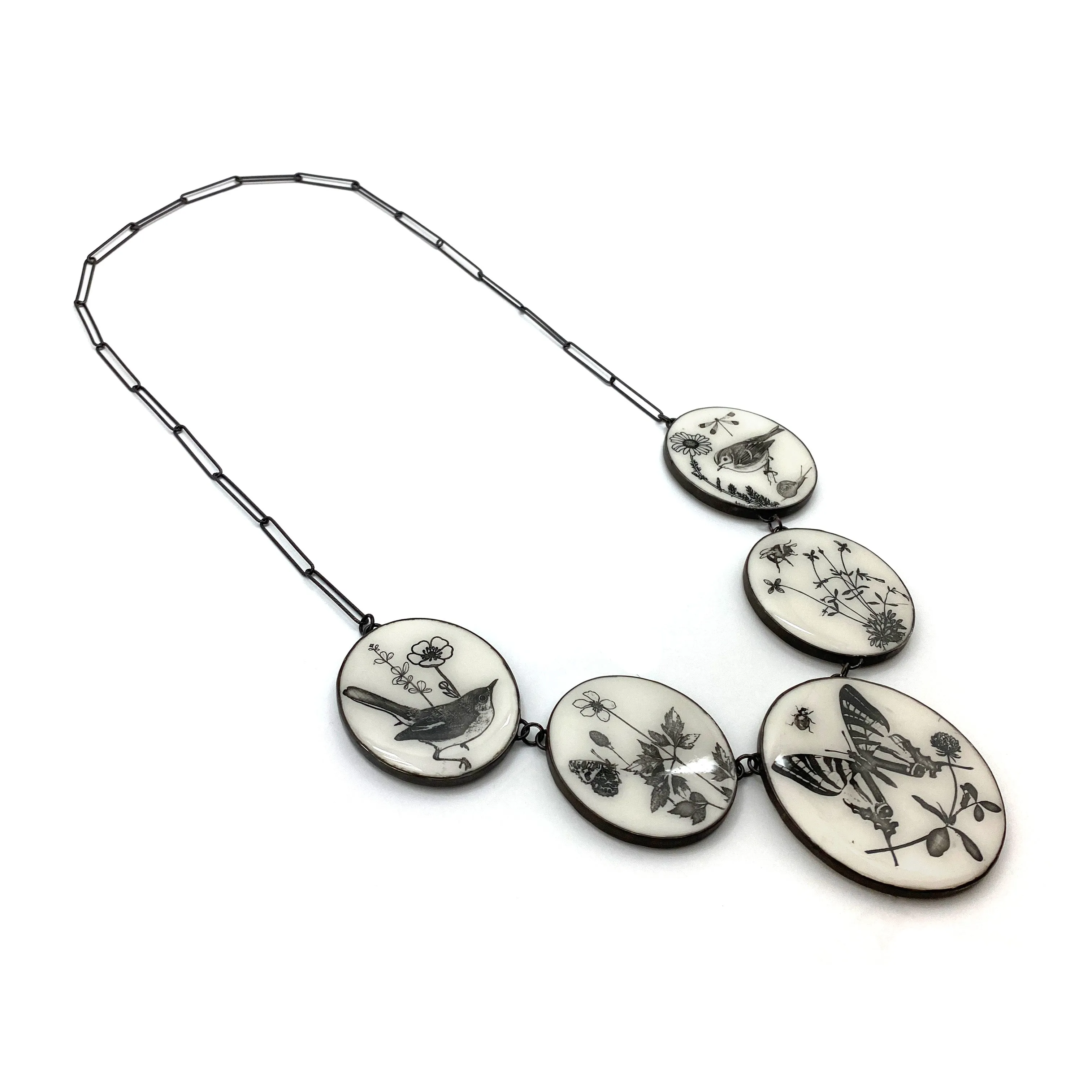 Blooming Birds Howlite Necklace