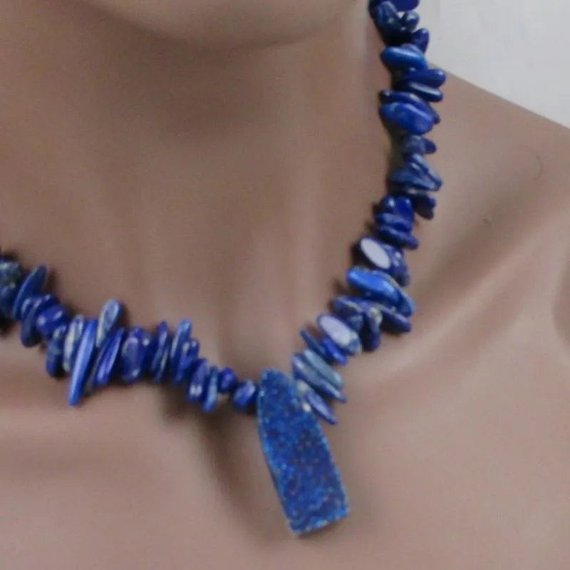 Blue Danube  Collar Necklace with Pendant