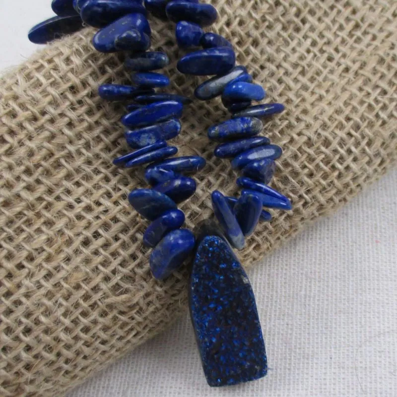 Blue Danube  Collar Necklace with Pendant