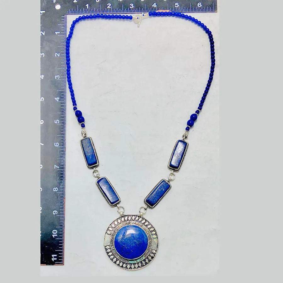 Blue Lapis Lazuli Pendant Necklace,