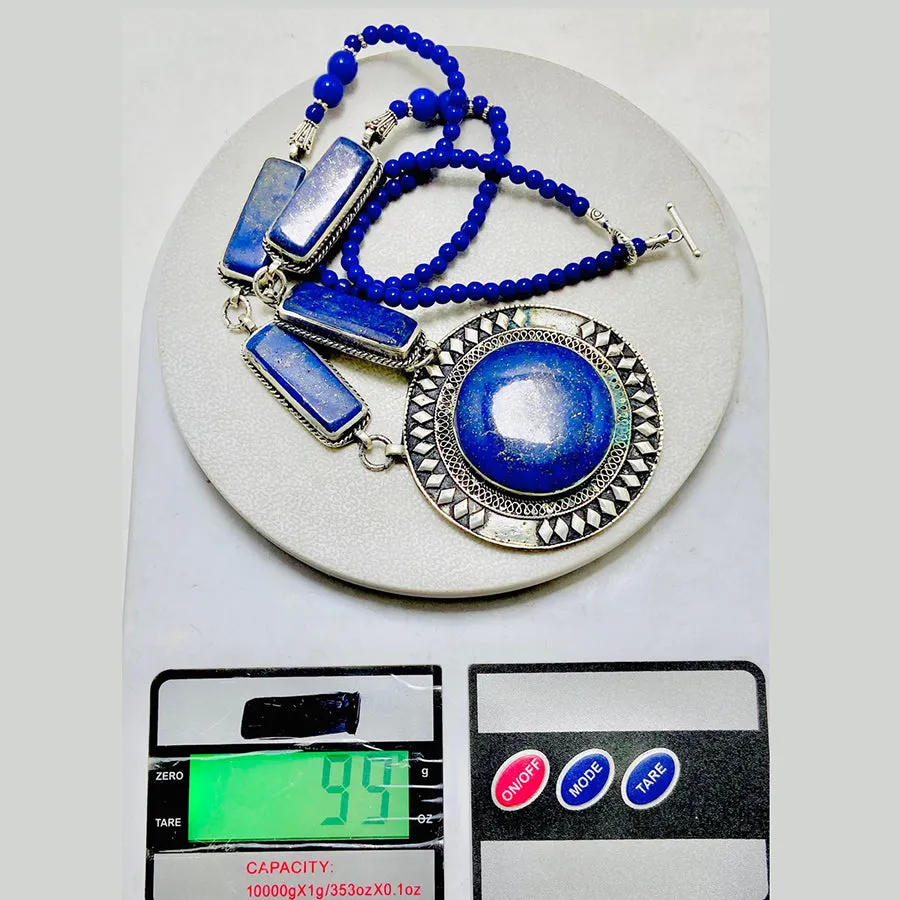 Blue Lapis Lazuli Pendant Necklace,