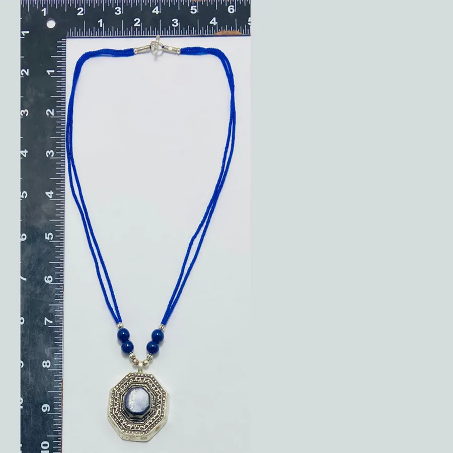 Blue Lapis Lazuli Stone Pendant Necklace,