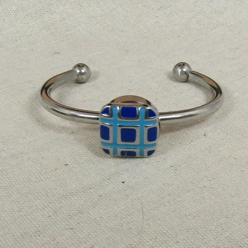 Blue on Blue Accent Bangle Bracelet