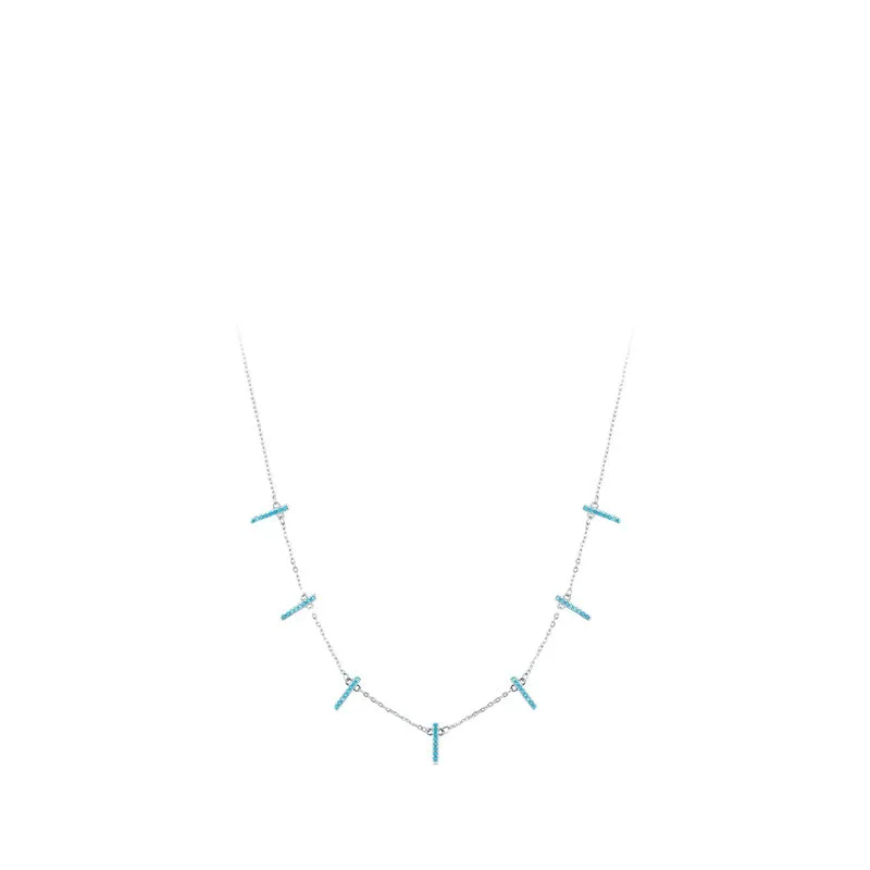 Bohemian Turquoise Choker Necklace in Sterling Silver