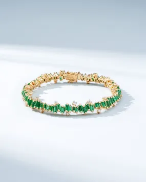 Bold Burst Emerald Tennis Bracelet