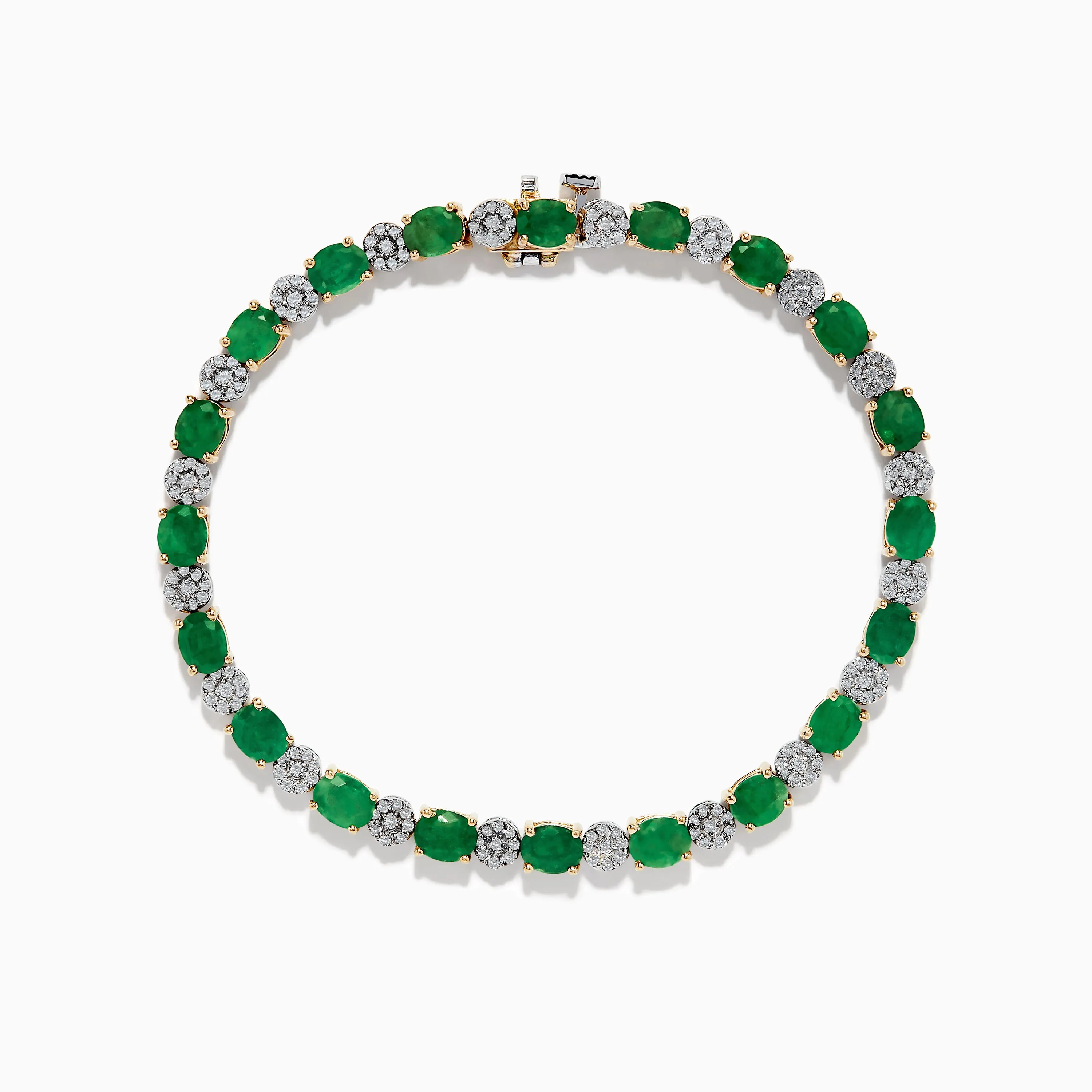 Brasillica 14K Two-Tone Gold Emerald and Diamond Bracelet