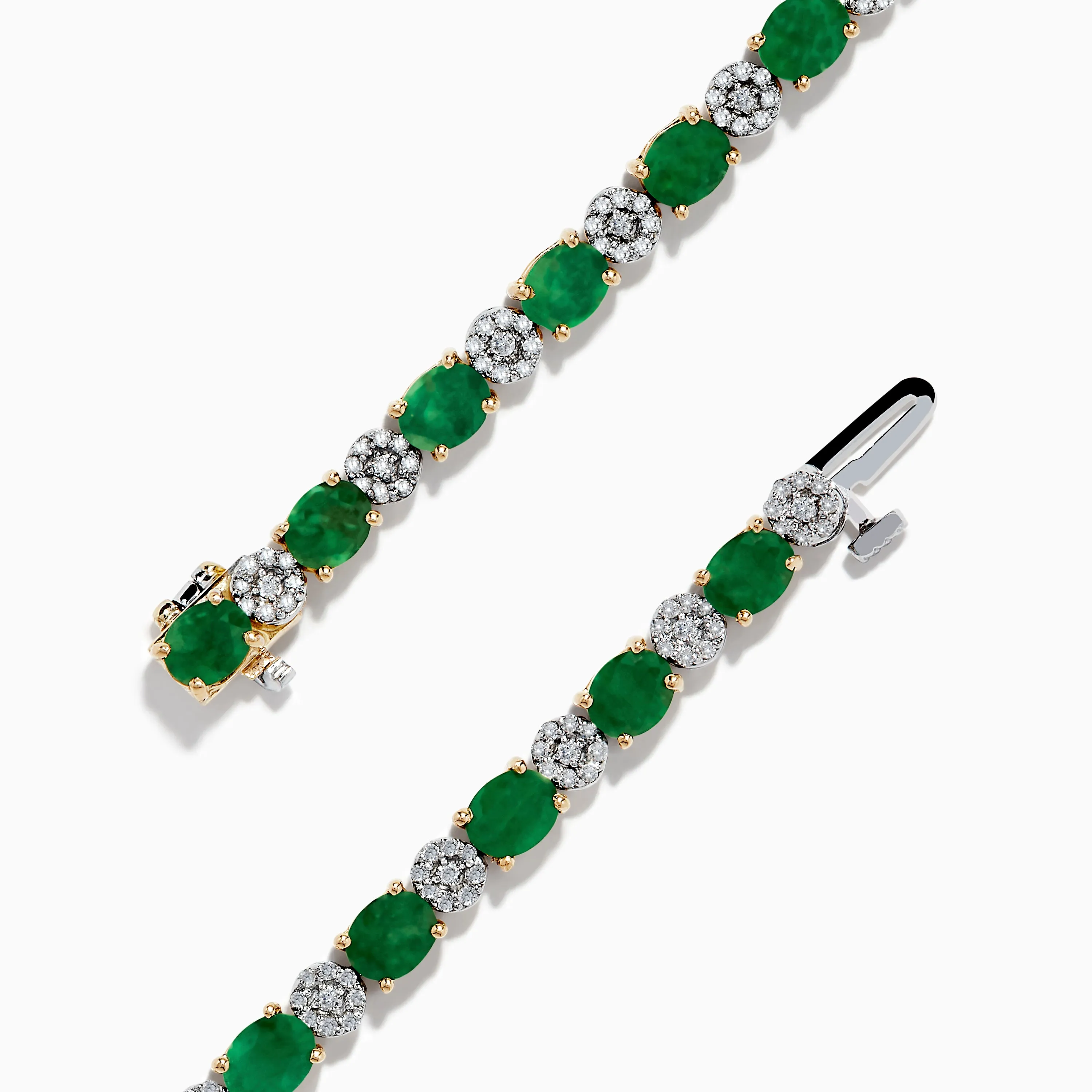 Brasillica 14K Two-Tone Gold Emerald and Diamond Bracelet