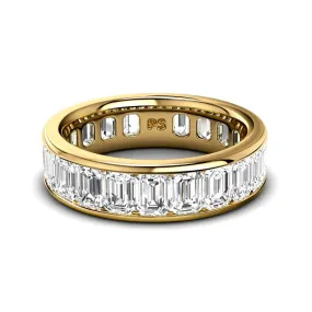 Brilliant 5.20 CT Emerald Cut Diamonds - Eternity Ring in 14KT Yellow Gold