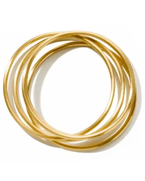 Brushed Gold Skinny Bangle Set