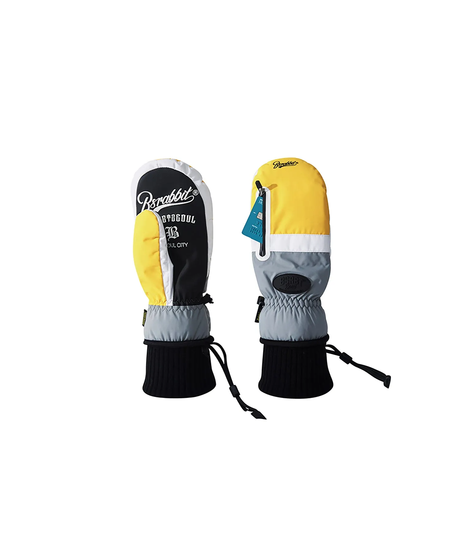 BSR ZIPPER POCKET GLOVE YELLOW / GRAY