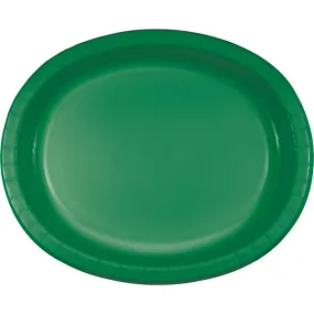 Bulk Emerald Green Sturdy Style Paper Oval Platters (96 per Case)