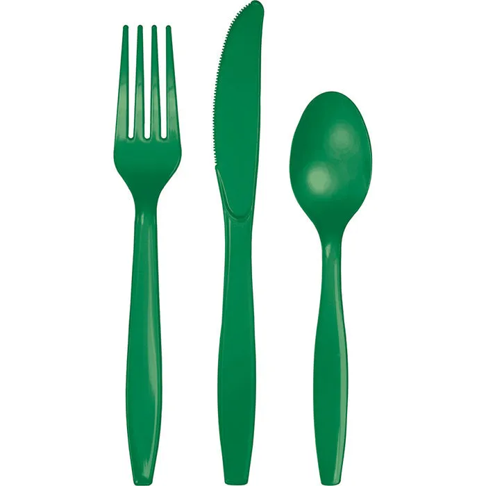 Bulk Emerald Green Value Friendly Assorted Plastic Cutlery (216 per Case)