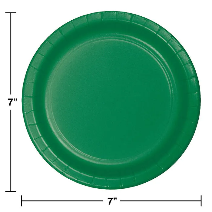 Bulk Emerald Green Value Friendly Paper Dessert Plates (96 per Case)