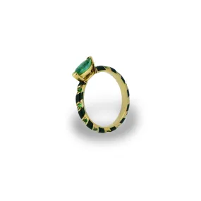 Candy Pave Emerald Engagement Ring