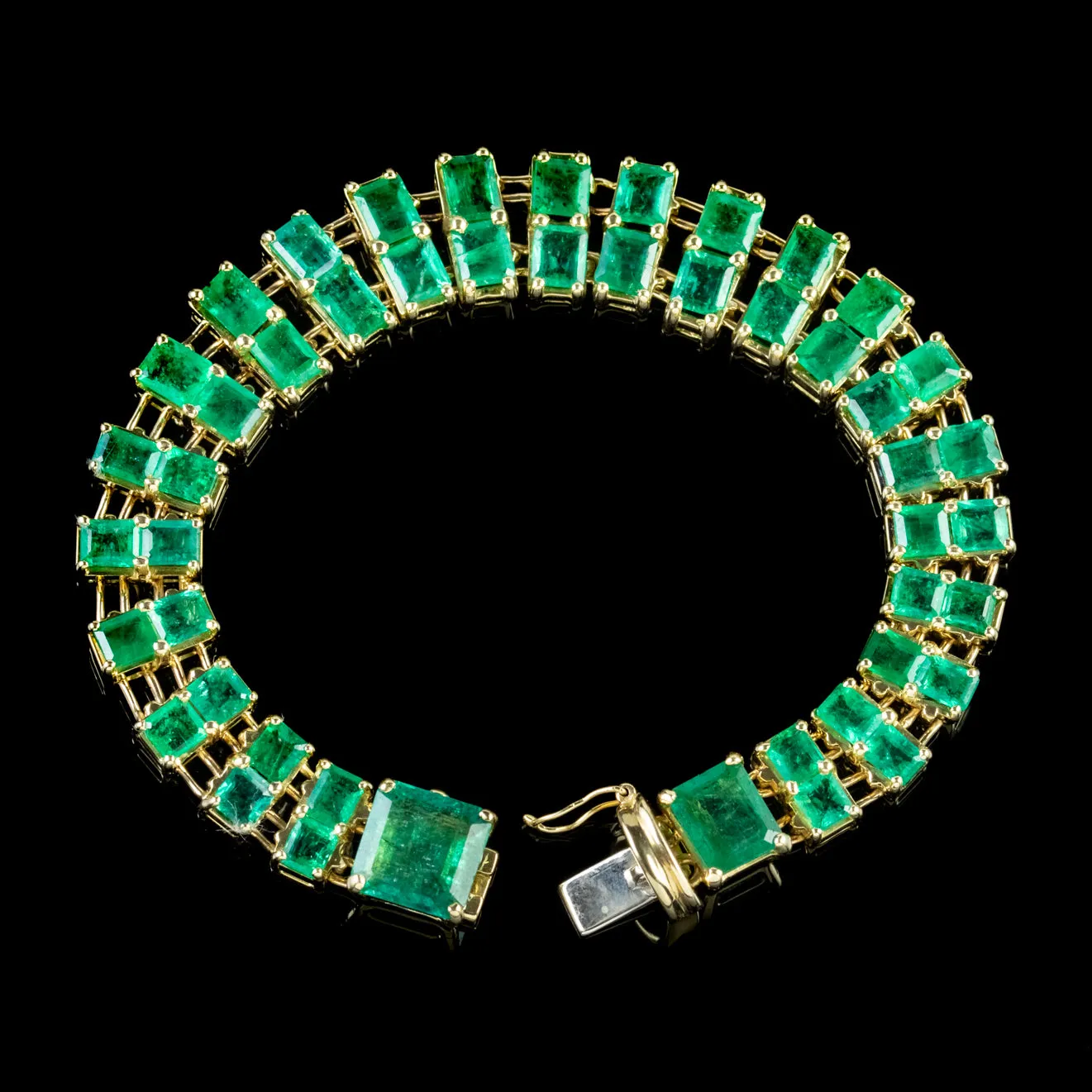 Colombian Emerald Bracelet 18Ct Gold 35Ct Emerald