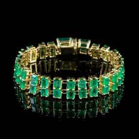 Colombian Emerald Bracelet 18Ct Gold 35Ct Emerald