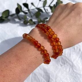 Crystal Bead Bracelet - Carnelian