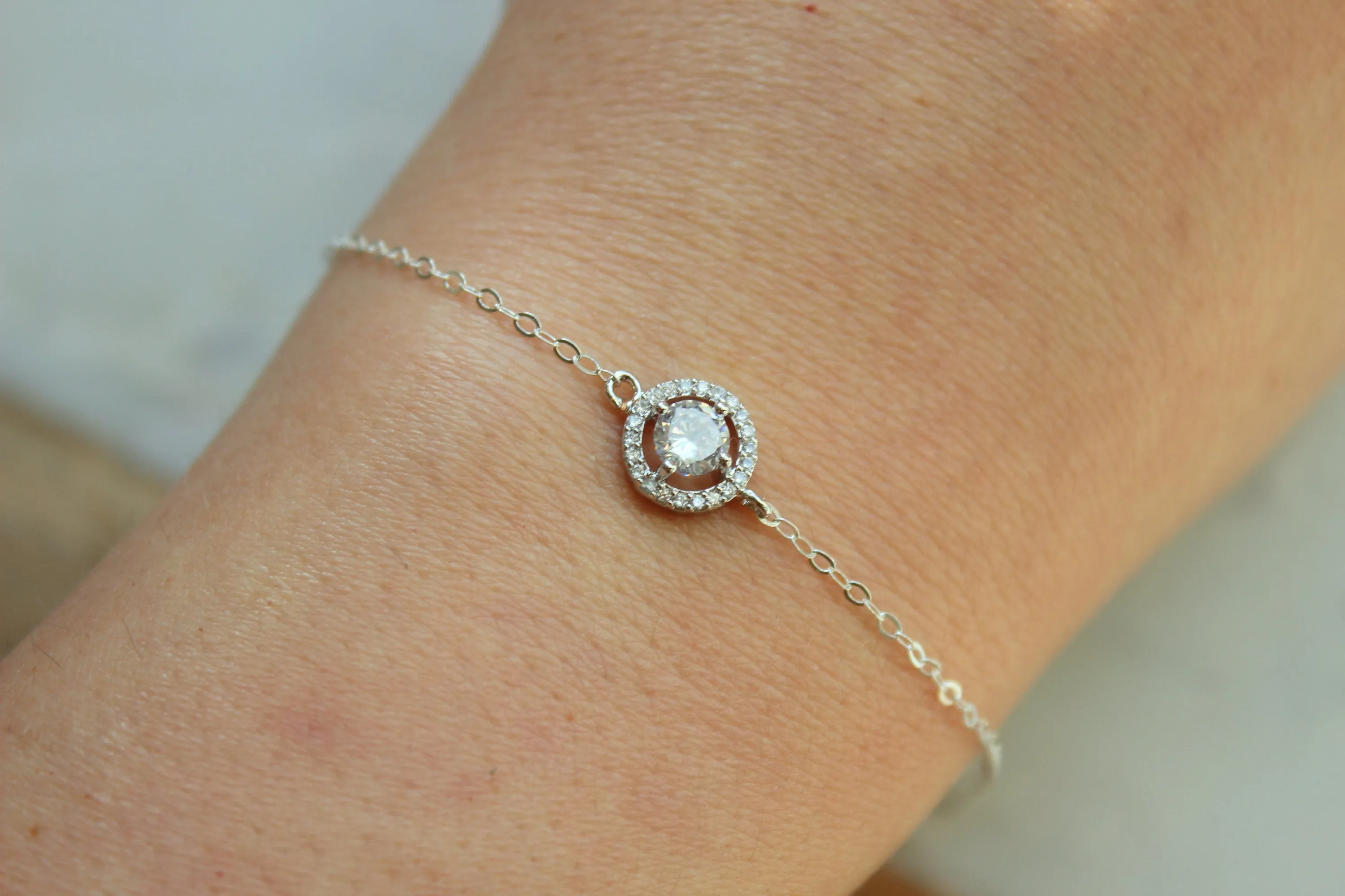 Crystal Bracelet, Crystal Jewelry, CZ Bracelet, Bridesmaid Proposal, Bridal Party Gift, Dainty Bracelet, Gift under 20, Wedding Jewelry