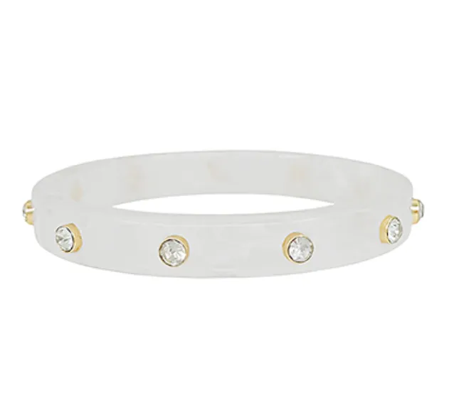 Crystal Station Acetate Bangle Bracelet