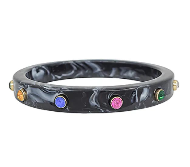 Crystal Station Acetate Bangle Bracelet