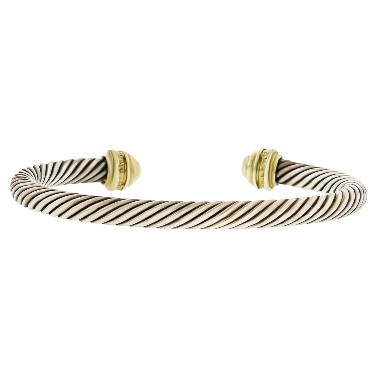 David Yurman Cable Classic Bracelet with Gold Dome and Sapphire