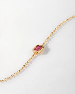 Deco Ruby July Birthstone Bracelet