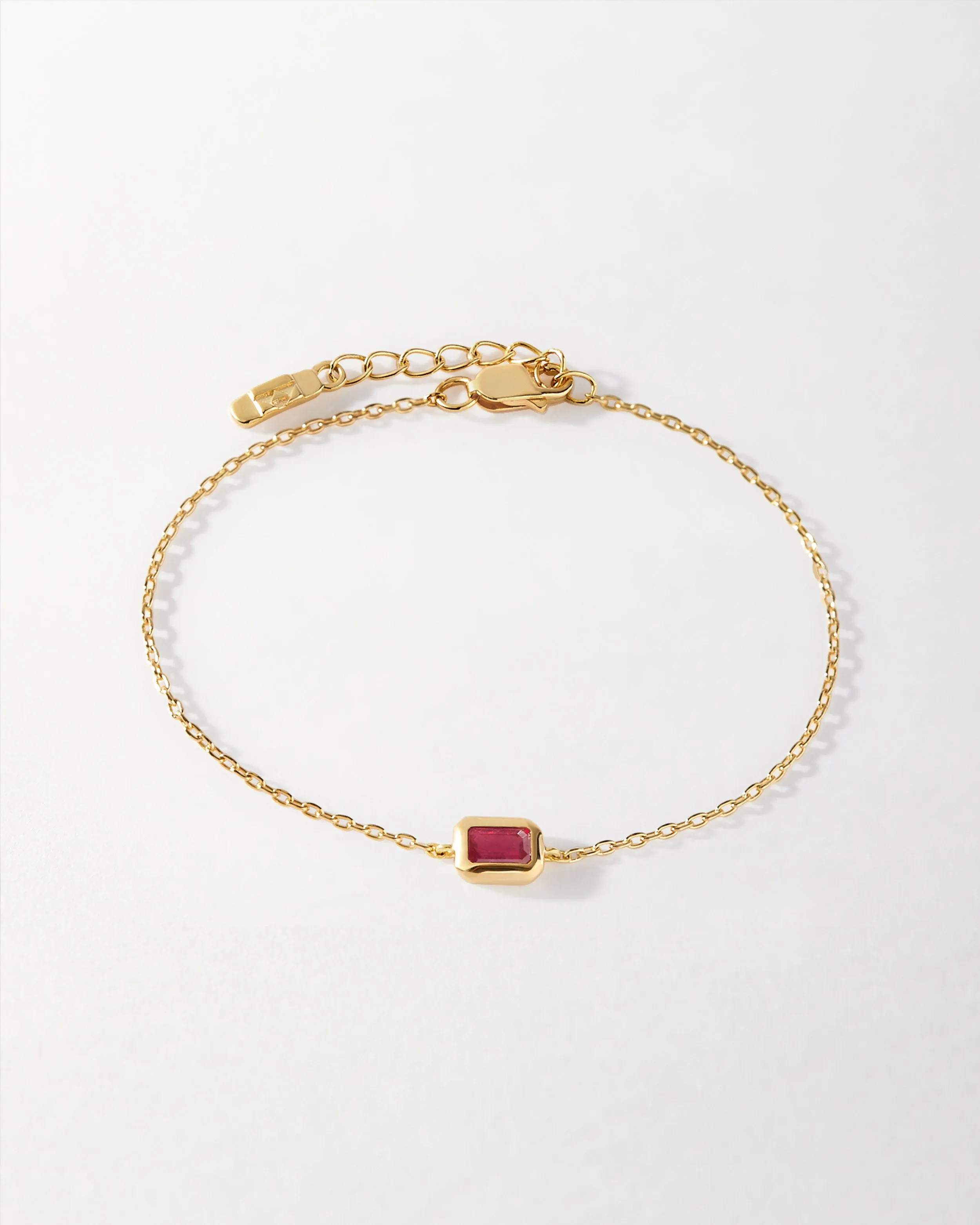 Deco Ruby July Birthstone Bracelet