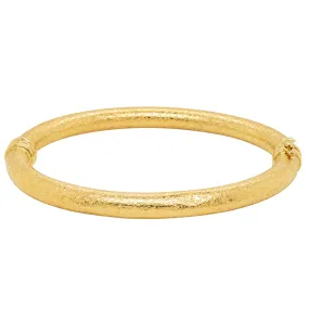 Deja Vu 18ct Yellow Gold Textured Snap Bangle