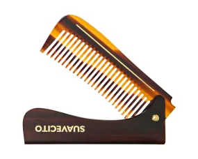 Deluxe Amber Folding Handle Comb -Medium