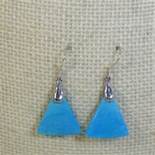 Designer Turquoise Drop Earrings - Sterling Silver