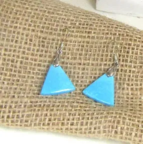 Designer Turquoise Drop Earrings - Sterling Silver