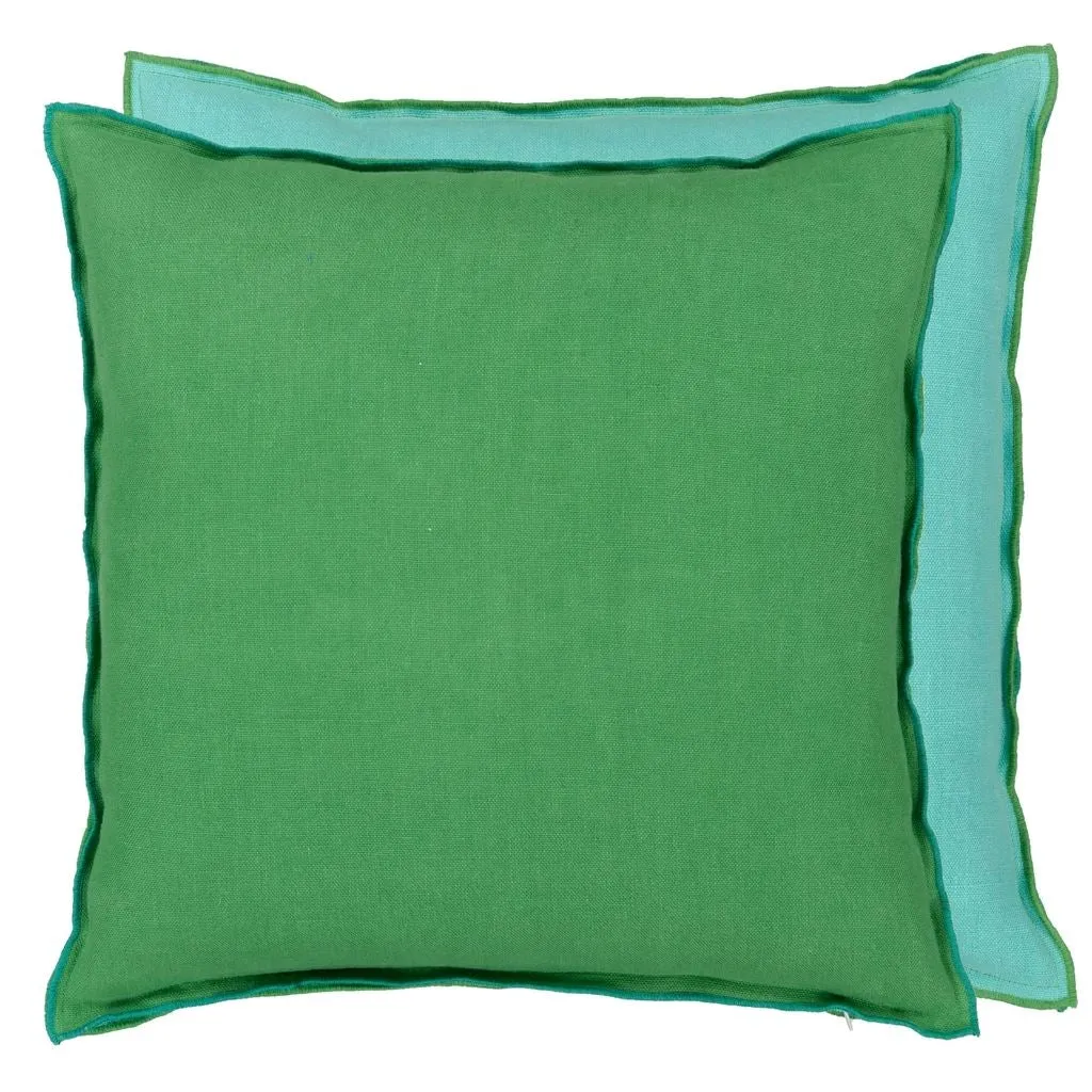 Designers Guild Brera Lino Emerald & Capri Linen Decorative Pillow