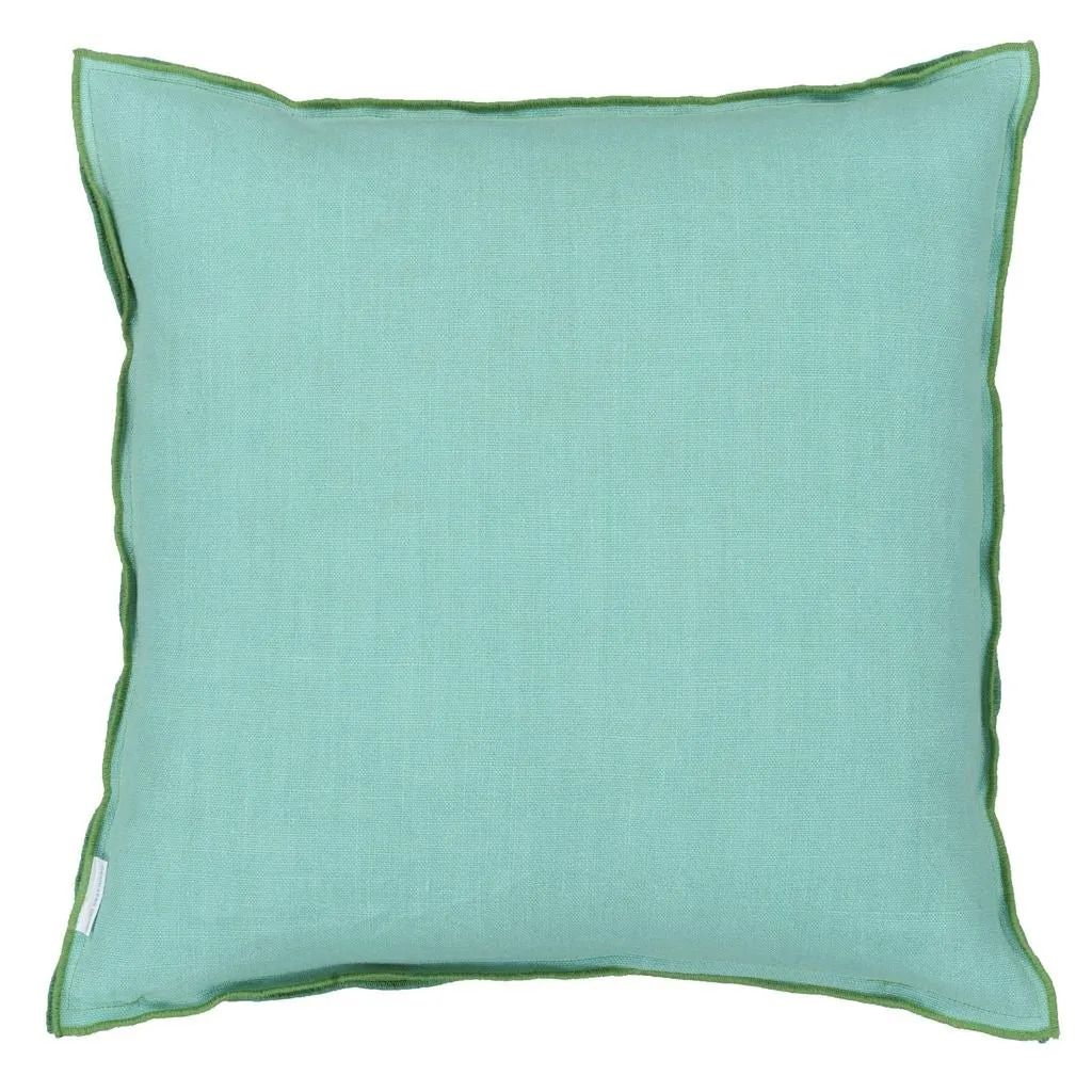 Designers Guild Brera Lino Emerald & Capri Linen Decorative Pillow