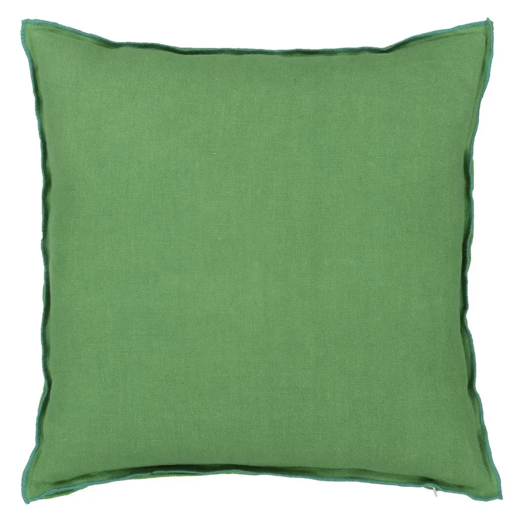 Designers Guild Brera Lino Emerald & Capri Linen Decorative Pillow