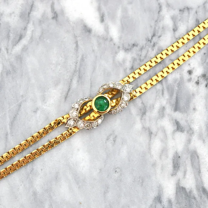 Diamond & Emerald Gold Bracelet