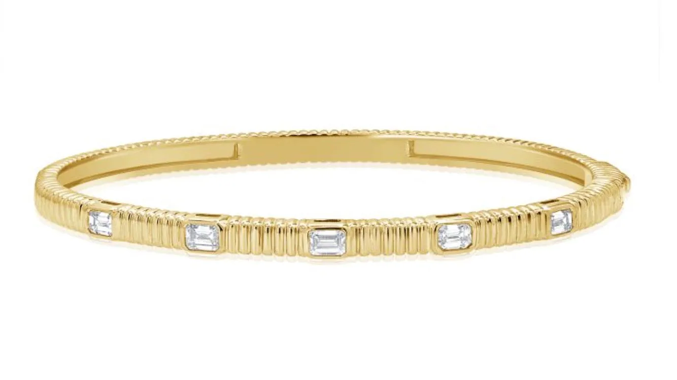 Diamond Bracelet with Emerald Cut Stations